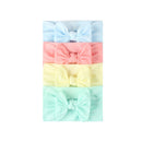3/4/5/6Pcs/set Cute Bowknot Baby Headband Turban Solid Color Newborn Baby Girls Elastic Hair Bands Soft Nylon Hair Accessories