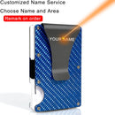 DIENQI Carbon Fiber Card Holder Mini Slim Wallet Men Aluminum Metal RFID Magic Wallet Small Thin Male Purses Money Bag Vallet