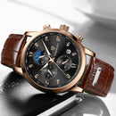 LIGE Men Watches Waterproof Luminous Top Brand Luxury Leather Casual Sports Quartz Wristwatch Military Man Watch For Men relogio