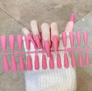 24Tips/Set Matte Super Long Coffin False Nail Artificial Fingernails Fake Nails Nail Beauty Finger Manicure Free Shipping Items