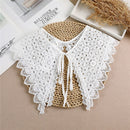 Linbaiway 2022 Lace Chiffon Doll Fake Collar Ladies Shawl Wrap Removable Detachable Embroidered False Collar Clothes Accessory