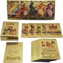 55 Pieces Of Pokemon Metal Gold Card Charizard Vmax Gx Energy Card Charizard Pikachu Rare Collection Battle Trainer Card Child
