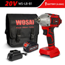 WOSAI 20V Cordless Brushless Electric Wrench Impact Wrench Socket Wrench 320N.m Li-ion Battery Hand Drill Installation