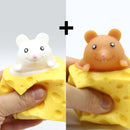 Pop up Funny Mouse and Cheese Block Squeeze Anti-stress Toy Hide and Seek Figures Stress Relief Fidget Toys for Kids Adult