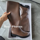FEDONAS 2023 Ins ZA Genuine Leather Knee High Boots For Women Thick Heeled Autumn Winter Warm Shoes Woman High Motorcycle Boots