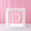 Baby Shower Box Custom Alphabet Name Transparent Balloon Box Birthday Party Decoration Kids DIY Wedding Baby Shower Suppiles
