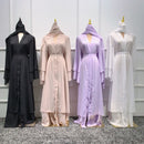 Ramadan Open Chiffon Abaya Dubai Women Sash Marocain Kaftan Eid Hijab Long Robe Muslim Fashion Clothes Turkey Vestido De Mujer