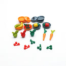 Food Building Blocks City Friend Accessories Bread Chips Roast Chicken Pizza Hot Dog Fish Fruit Carrot Basket Classic DIY Bricks