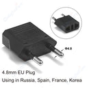 1-100pcs 4.0/4.8mm EU Plug Adapter EU US Israel To Euro KR BR Brazil Plug Converter American Travel Power Adapter Plug Socket