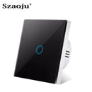 EU Touch Switch Sensor Switches No Neutral Wire Required LED Crystal Glass Panel Wall Lamp Light Switch 1/2/3 Gang AC100-240V