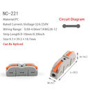 Mini Quick Wire Conductor Connector Universal Compact 2/3 Pin Splicing Push-inTerminal Block 1 in multiple out with fixing Hole