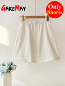 Green Suit Shorts with T-shirt for Women and Top Loose Oversize 100% Cotton Summer Two Piece Set Women Classic Tracksuit Casual