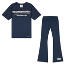TGM Activewear Suits Flared Leggings Yoga Pants and Short-sleeved Tshirts Oversized Tees Women&