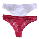 2PCS/Set Lace Sexy G-String Thongs Transparent Women&