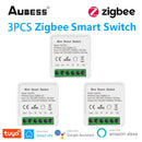 Tuya Zigbee / Wifi MINI Smart Switch 2 Way Control 16A Switch Tuya Smart Home Automation Sensor Works With Alexa Google Home