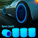 4pcs Luminous Valve Caps Fluorescent Night Glowing Car Motorcycle Bicycle Bike Wheel Tyre Hub Luminous Valve Stem Caps Decors