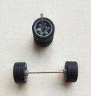 4PCS 1/64 Scale Alloy Car Model 5.2mm/11mm Size Rubber Tires + Wheels + Axles for Modified 1:64 Matchbox/Domeka/HW Model Cars