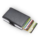 Top Quality Rfid Wallet Men Money Bag Mini Purse Male Aluminium Card Wallet Small Clutch Leather Wallet Thin Purse Carteras 2022