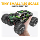 BEZGAR TM201 Remote Control Car,2.4GHz Rc Car All-Terrain 15Km/h 1:20 Off-Road Monster Truck Toy Christmas Present for Children