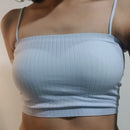Sexy Bralette Top Tanks for Women Push Up Bras Lingerie Spaghetti Ice Silk Crop Top Camis Seamless Word Sling Female Tube Top