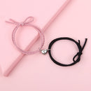 2pcs Magnetic Bracelet Stainless Steel Heart Pendant Charm Couple Bracelets for Lover Friend Men Women Braid Rope Bracelets