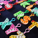 26-letter Keychain Fidget Toys Silicone Push Bubble Simple Dimple Bag Ornaments Popite Anti Stress Kids Birthday Gifts