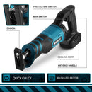 WOSAI 20V Brushless Electric Reciprocating Saw Adjustable Three Orientations Modes Cutting Saw Portable Cordless Power Tools