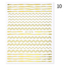 1PC Silver Gold Lines Stripe 3D Nail Sticker Geometric Waved Star Heart Self Adhesive Slider Papers Nail Art Transfer Stickers