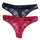 2PCS/Set Lace Sexy G-String Thongs Transparent Women&