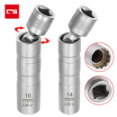 Socket Wrench Magnetic 12 Angle Repairing Removal Tool Thin Wall 3/8" Drive Sockets for 14/16mm Spark Plug