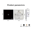 UBARO Eu AC100-240V Tempered Black White Crystal Glass Touch Switch Panel Wall Light Sensor Button 1/2/3 Gang 10A Interruptor