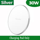 NEW 30W Fast Qi Wireless Charger Pad for iPhone 13 12 11 X Pro Max For Samsung Galaxy S21 S20 S10 S9 S8 Xiaomi Wireless Charging