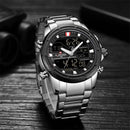 NAVIFORCE Watches for Men Luxury Brand Digital Chronograph Sport Quartz Wristwatch Waterproof Military Steel Band Luminous Clock
