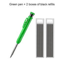 Solid Carpenter Pencil Set Built-in Sharpener with 6 Refill Leads Mechanical Pencil Marking Tool Kit for Woodworking Architect
