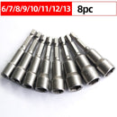 6mm-19mm impact Socket Magnetic Nut Screwdriver 1/4 hex key set Drill Bit Adapter for Power Drills Impact Drivers Socket kit