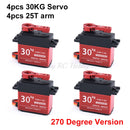 Waterproof 20KG 25KG 30kg 35kg 40KG 60KG Servos 180 270 360 Degree Large Torque Digital Servo Metal Gears 25T Arm For RC Car