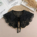 Linbaiway 2022 Lace Chiffon Doll Fake Collar Ladies Shawl Wrap Removable Detachable Embroidered False Collar Clothes Accessory