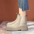 Chelsea Boots Chunky Boots Women Winter Shoes Cow Suede Ankle Boots Black Female Autumn Fashion Platform Booties