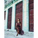90s Vintage Boho Fashion Women's Summer V Neck Long Maxi Floral National Chiffon Dress Party Beach Dress Flower Sundress Y2k