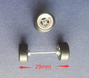 4PCS 1/64 Scale Alloy Car Model 5.2mm/11mm Size Rubber Tires + Wheels + Axles for Modified 1:64 Matchbox/Domeka/HW Model Cars