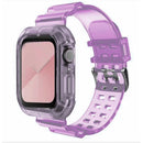 Clear Band + Case for Apple Watch 8 7 6 SE 5 3 2 Soft Transparent silicone Strap for iwatch Strap 40mm 44mm 42MM 41MM 45MM 49MM