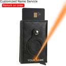 DIENQI Carbon Fiber Card Holder Wallets Men Brand Rfid Black Magic Trifold Leather Slim Mini Wallet Small Money Bag Male Purses