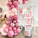 Baby Shower Box Custom Alphabet Name Transparent Balloon Box Birthday Party Decoration Kids DIY Wedding Baby Shower Suppiles