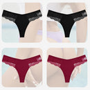 4PCS/Set Sexy Women Cotton Panties Lace Thong Underwear for Female Intimates Lingerie T-Back Floral Hollow Out Plus Size Panties