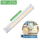 LED Closet Light 160 LEDs Lamp with Motion Sensor Light Kitchen Lighting USB Rechargeable Under Cabinet Lights for Bedroom