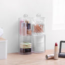 Acrylic Makeup Organizer Cotton Pad Storage Box For Cotton Swabs Rod Cosmetics Jewelry Organizer with Bamboo Lid Repacking Boxes