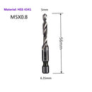 1-6pc M3 M4 M5 M6 M8 M10 Tap Drill Bits 1/4 Hex Shank Machine Hand Taps Titanium Coated HSS Drilling Tap Bits Thread Screw Tools