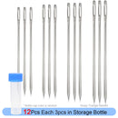 Leather Crafts Sewing Needle,Round Head Blunt Pint,Pointed Prism Sharp Tool for Embroidery Stitching Gold Tail Big Eye Needles
