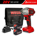 WOSAI 20V Cordless Brushless Electric Wrench Impact Wrench Socket Wrench 320N.m Li-ion Battery Hand Drill Installation