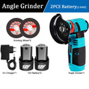 12V Brushless Angle Grinder 2PCS Lithium Battery 500W 19500Rpm Cordless Mini Polishing Machine Diamond Cutting Grinder